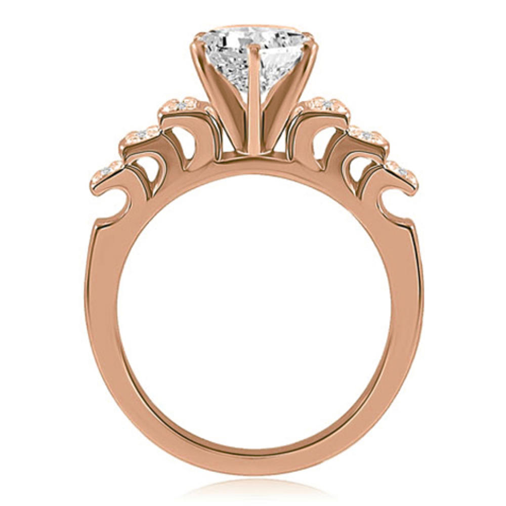 18K Rose Gold 0.45 cttw. Vintage Style Round Cut Diamond Engagement Ring (I1, H-I)