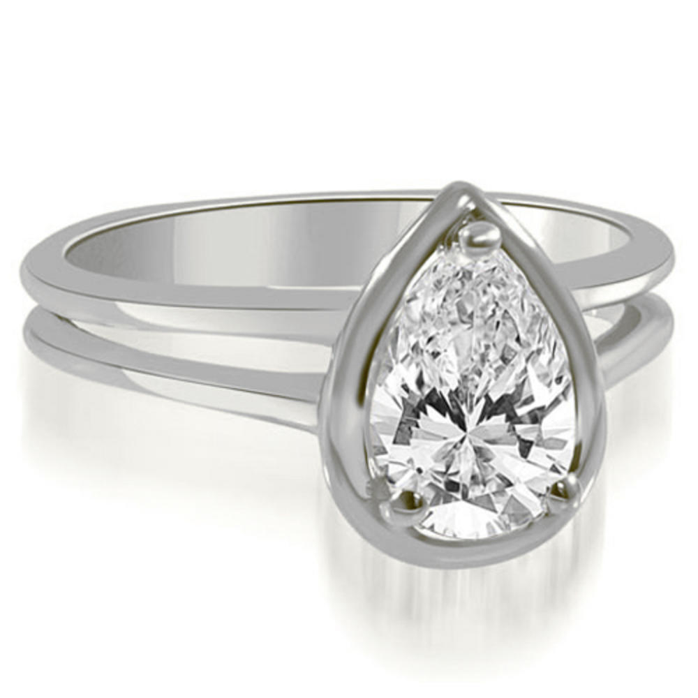 0.45 Ct Pear Cut 14K White Gold Diamond Engagement Ring