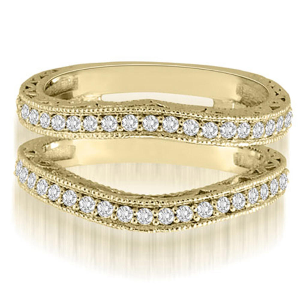 18K Yellow Gold 0.42 cttw. Antique Round Cut Diamond Enhancer Guard Wedding Ring (I1, H-I)