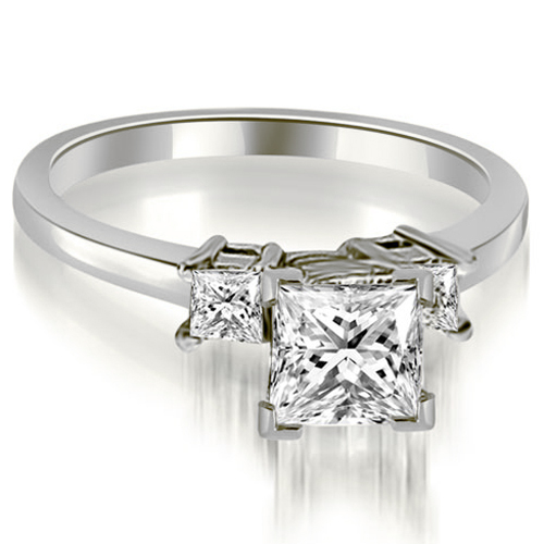 18K White Gold 0.70 cttw. Princess Cut Diamond Engagement Ring (I1, H-I)