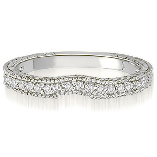 0.15 Cttw Round-Cut Platinum Diamond Wedding Ring