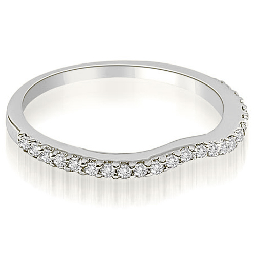 Platinum 0.24 cttw Curved Round Cut Diamond Wedding Band (I1, H-I)