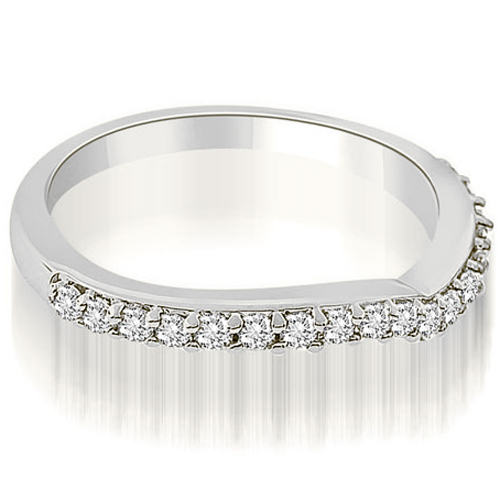Platinum 0.20 cttw Curved Round Cut Diamond Wedding Ring (I1, H-I)