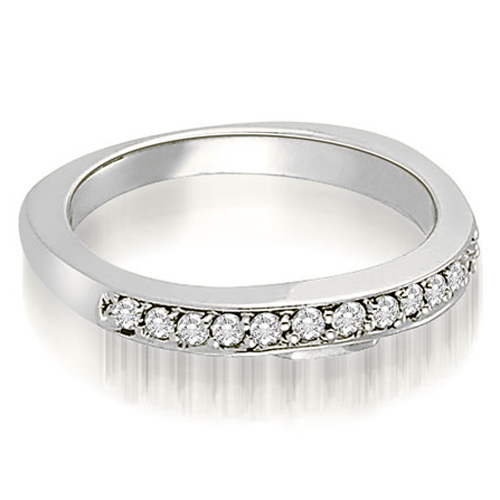 Platinum 0.26 cttw Round Cut Diamond Curve Wedding Band (I1, H-I)