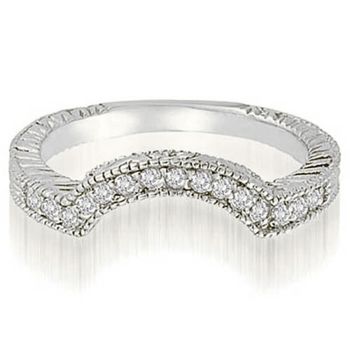 0.15 cttw Round-Cut Platinum Diamond Curved Wedding Band