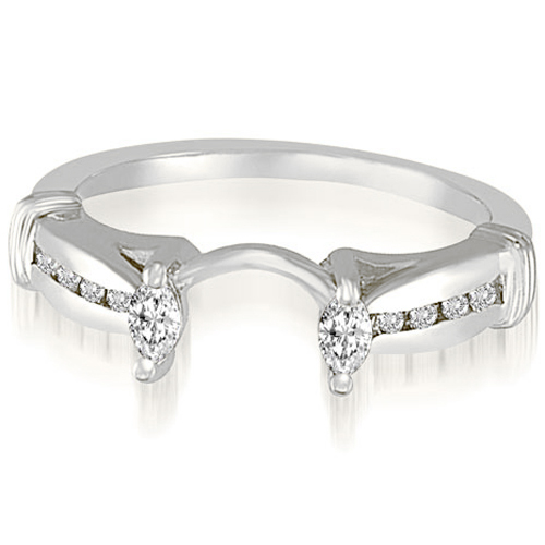 Platinum 0.36 cttw Antique Round Marquise Diamond Enhancer Wedding Ring (I1, H-I)