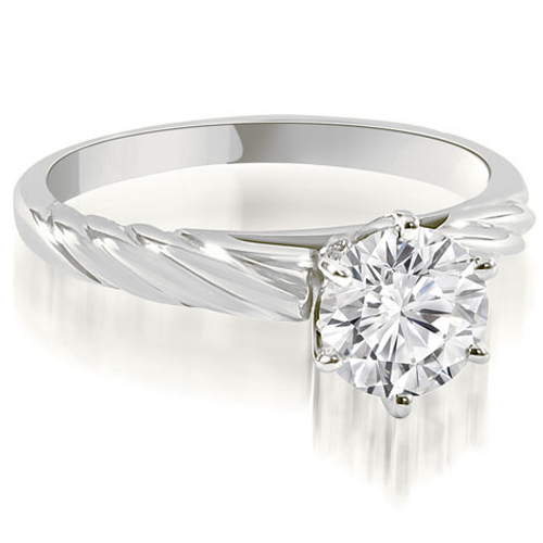 Platinum 0.35 cttw.  Twist Style 6-Prong Solitaire Diamond Engagement Ring (I1, H-I)