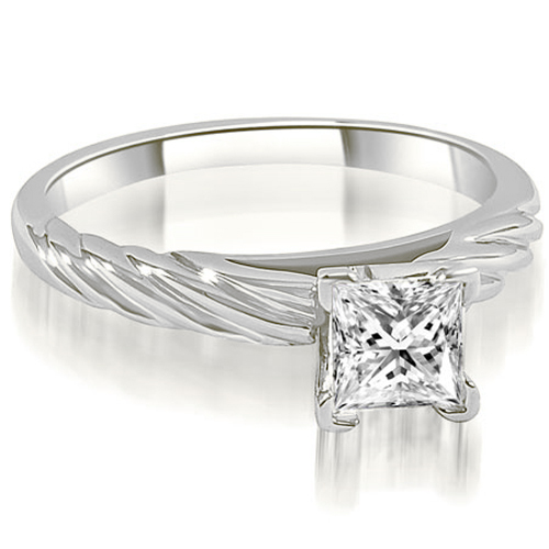 0.45 Cttw Princess-Cut Platinum Diamond Engagement Ring