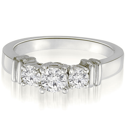 0.45 Cttw. Round Cut Platinum Diamond Engagement Ring