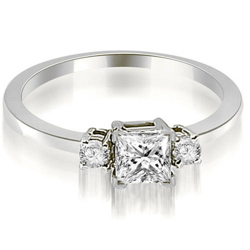 Platinum 0.55 cttw.  Princess Cut Diamond Engagement Ring (I1, H-I)