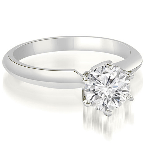 Platinum 0.45 cttw.  Knife Edge Solitaire Round Diamond Engagement Ring (I1, H-I)