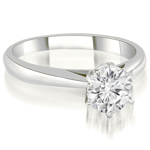 Platinum 0.45 cttw.  Cathedral 6-Prong Round Cut Diamond Engagement Ring (I1, H-I)