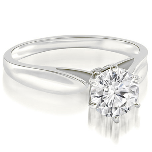 Platinum 0.45 cttw.  Cathedral Solitaire Round Cut Diamond Engagement Ring (I1, H-I)