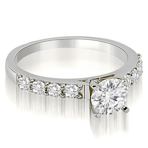 Platinum 0.85 cttw. Round Cut Diamond Engagement Ring (I1, H-I)