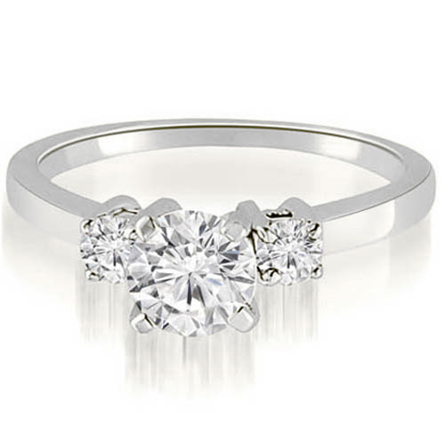 Platinum 0.60 cttw. Three-Stone Round Cut Diamond Engagement Ring (I1, H-I)