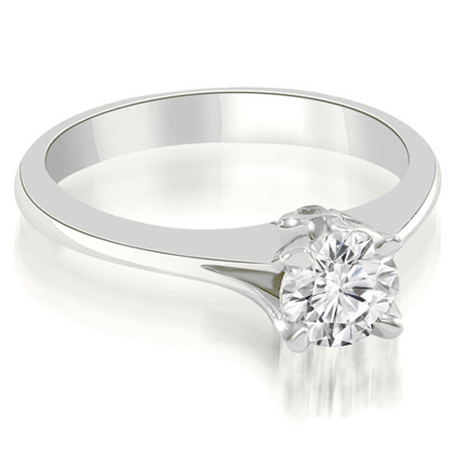 Platinum 0.47 cttw. Split Shank Round Solitaire Diamond Engagement Ring (I1, H-I)