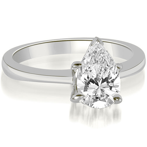 0.35 Ct Pear Cut Platinum Diamond Engagement Ring