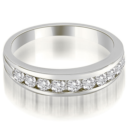 0.60 Cttw. Round Cut Platinum Round Cut Diamond Wedding Ring