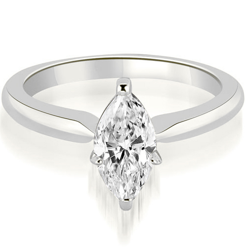 Platinum 0.35 cttw.  Classic Solitaire Marquise Diamond Engagement Ring (I1, H-I)