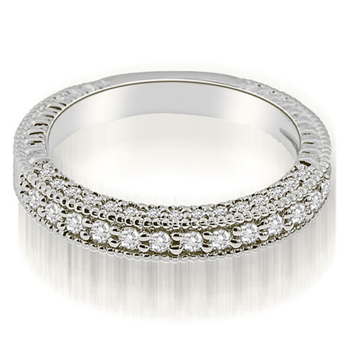 0.46 Cttw Round Cut Platinum Diamond Wedding Ring