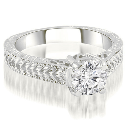 0.45 cttw Round Cut Platinum Diamond Engagement Ring