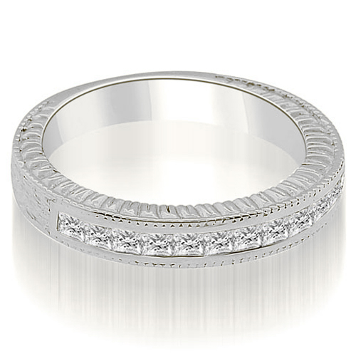 Platinum 0.40 cttw.Antique Channel Set Princess Cut Diamond Wedding Ring (I1, H-I)