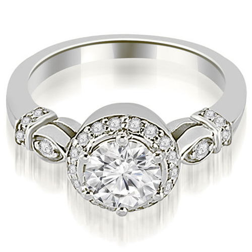 Platinum 0.55 cttw. Antique Round Cut Diamond Engagement Ring (I1, H-I)