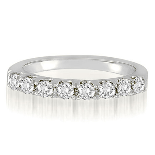 Platinum 0.80 cttw. Round Cut Diamond Wedding Ring (I1, H-I)