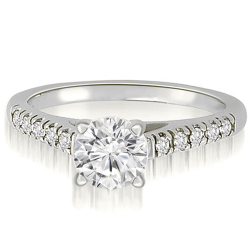 Platinum 0.50 cttw. Cathedral Round Cut Diamond Engagement Ring (I1, H-I)