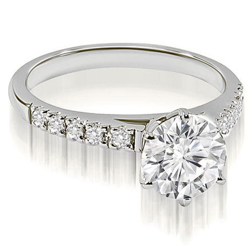 Platinum 0.65 cttw. Cathedral Round Cut Diamond Engagement Ring (I1, H-I)