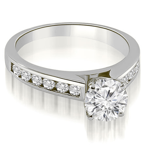 0.85 Cttw Round Cut Platinum Diamond Engagement Ring