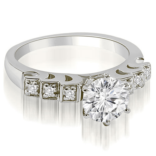 Platinum 0.45 cttw. Vintage Style Round Cut Diamond Engagement Ring (I1, H-I)