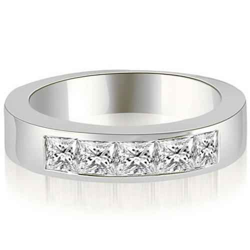 0.70 Cttw Princess Cut Platinum Diamond Wedding Ring