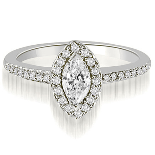 0.75 Cttw Marquise Cut Platinum Diamond Engagement Ring