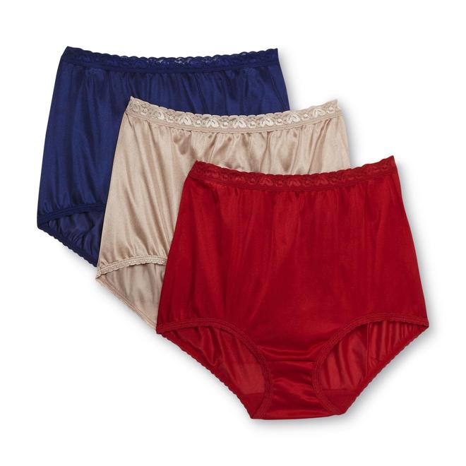 Pink K Women's 3Pairs Lace Trim Brief Panties