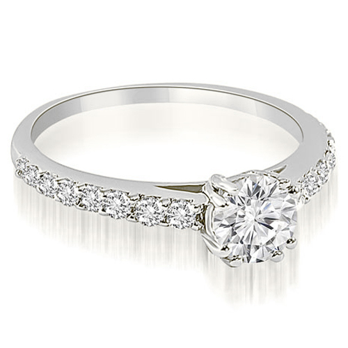 0.75 Cttw Round Cut Platinum Diamond Engagement Ring