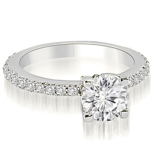 0.71 Cttw Round-Cut Platinum Diamond Engagement Ring