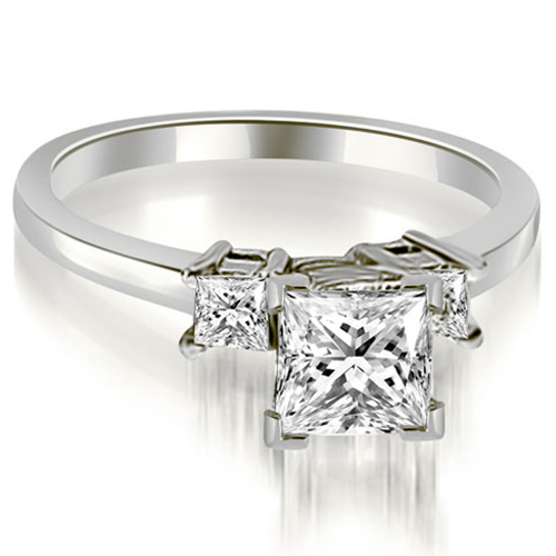 0.80 Cttw Princess Cut Platinum Diamond Engagement Ring