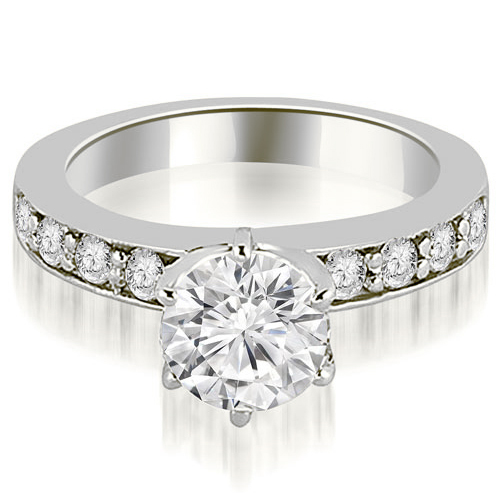 0.75 cttw Round-Cut Platinum Diamond Engagement Ring