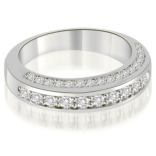 Platinum 0.75 cttw. Elegant Round Cut Diamond Wedding Ring (I1, H-I)