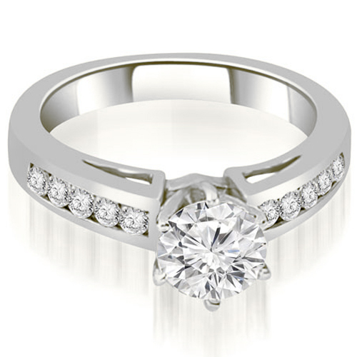 0.75 Cttw Round Cut Platinum Diamond Channel Engagement Ring