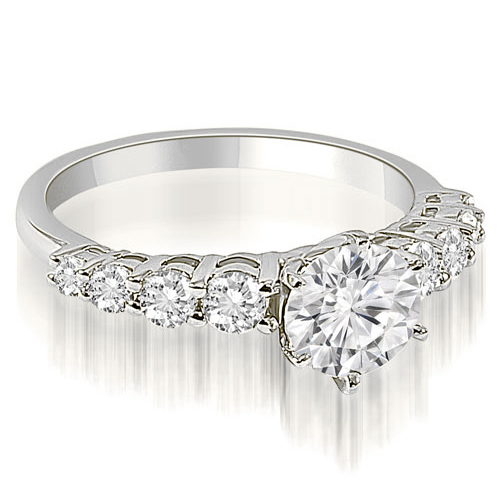 0.95 cttw Platinum Round Cut Diamond Engagement Ring