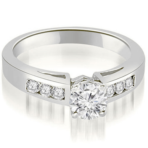 0.70 Cttw Round-Cut Platinum Channel-Set Engagement Ring