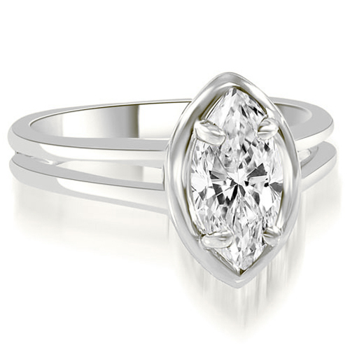 0.45 Cttw Marquise Cut Platinum Diamond Engagement Ring