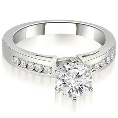0.75 cttw Round-Cut Platinum Diamond Engagement Ring