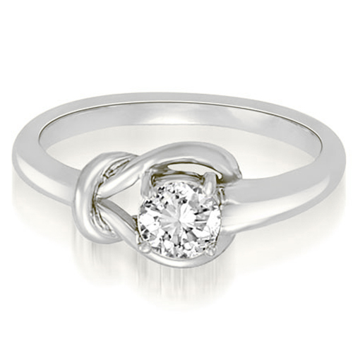 Platinum 0.50 cttw. Love Knot Solitaire Diamond Ring (I1, H-I)