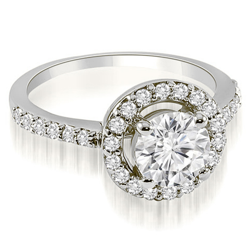 Platinum 0.75 cttw. Halo Round Cut Diamond Engagement Ring (I1, H-I)
