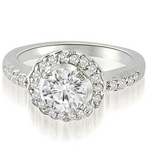 Platinum 0.70 cttw. Halo Round Cut Diamond Engagement Ring (I1, H-I)