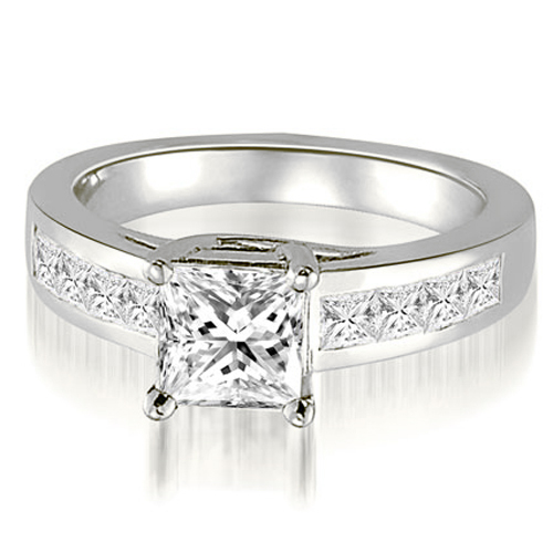 Platinum 0.95 cttw. Trellis Princess Cut Diamond Engagement Ring (I1, H-I)