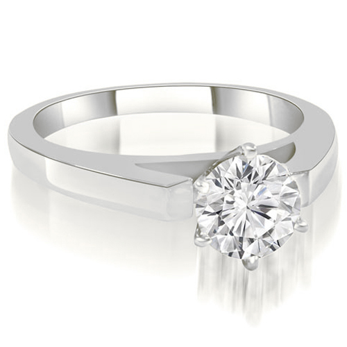 Platinum 0.50 cttw. Cathedral Solitaire Round Diamond Engagement Ring (I1, H-I)